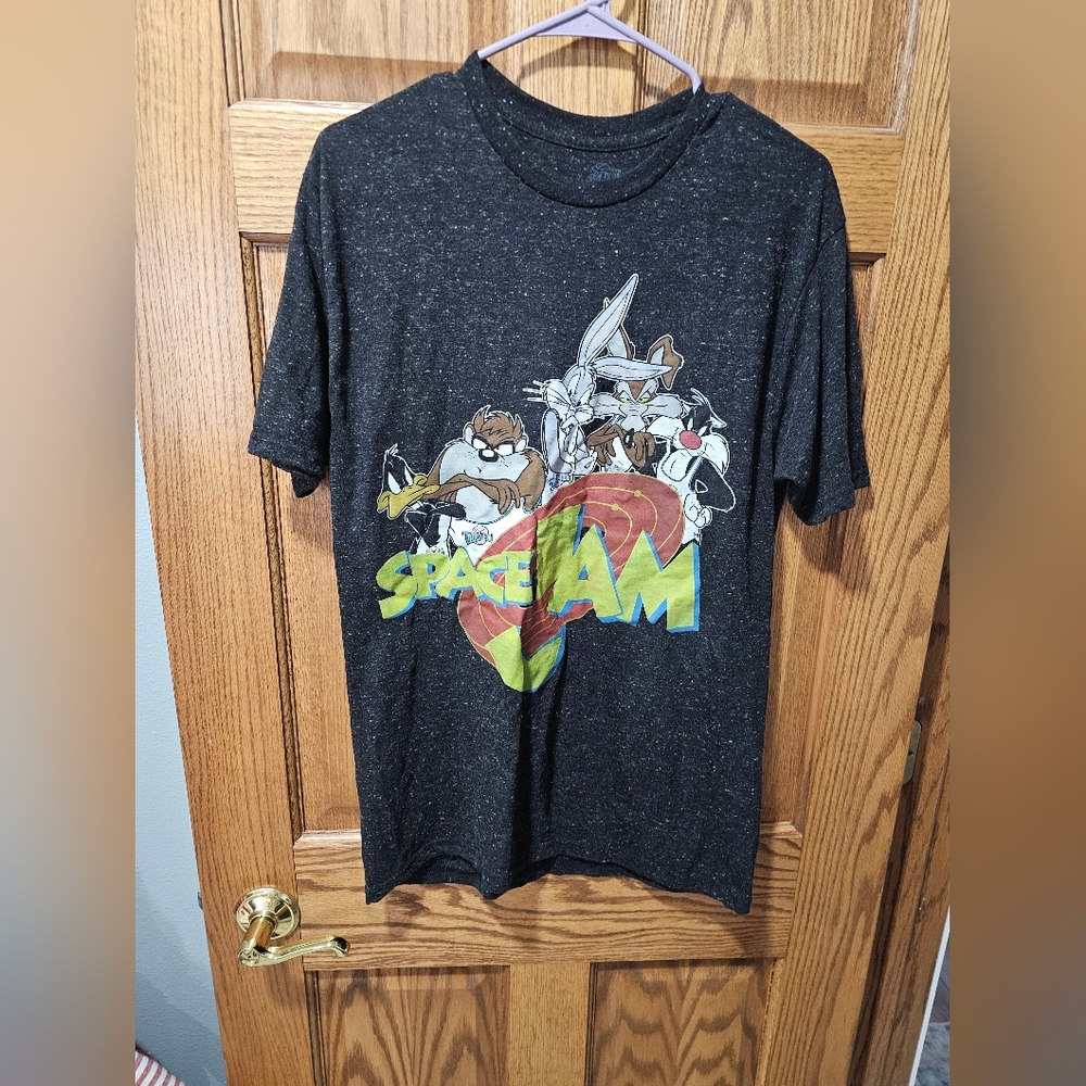 Gildan Space Jam Black Speckled Crewneck T-Shirt